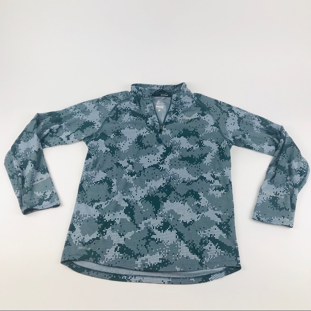 Nike XL Element zip pullover long sleeve top green